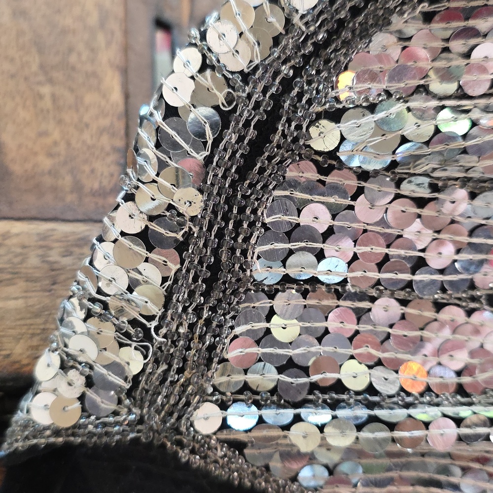 Chanson D Amour Vintage Elegant Sequin Butterfly Top - Picture 7 of 8